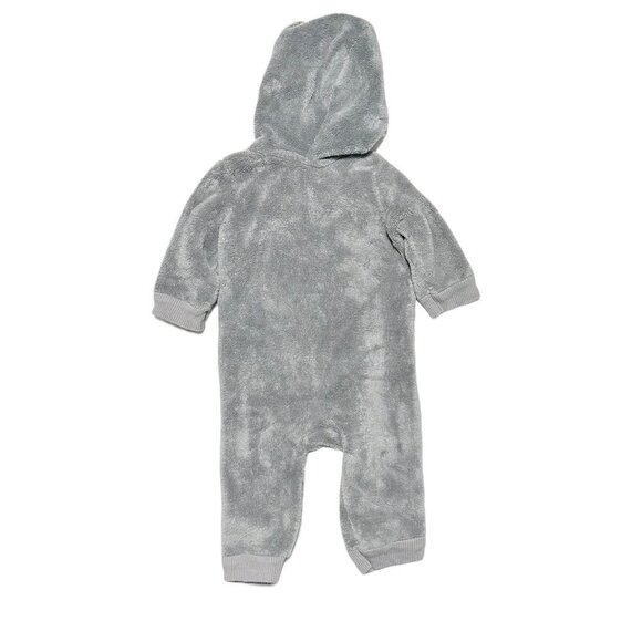 Old Navy Baby Fuzzy Bear Sherpa One Piece Bunting Suit Cinder Smoke Grey - Picture 3 of 3